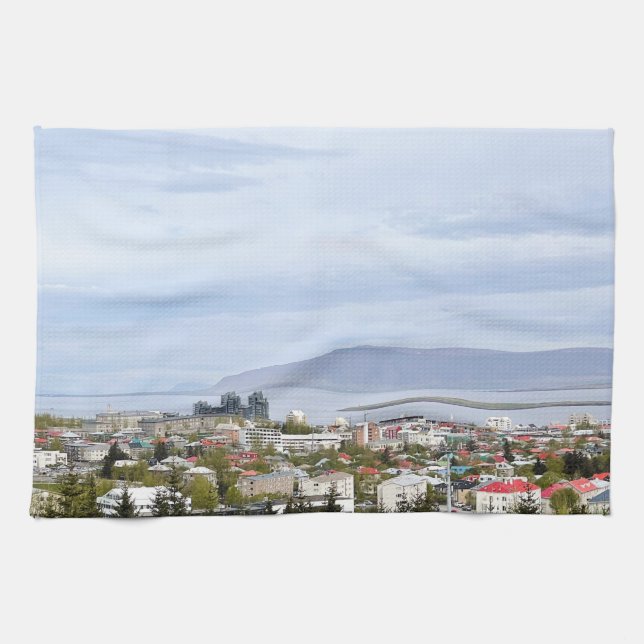 Reykjavik Iceland Europe Travel Photo Kitchen Towel (Horizontal)