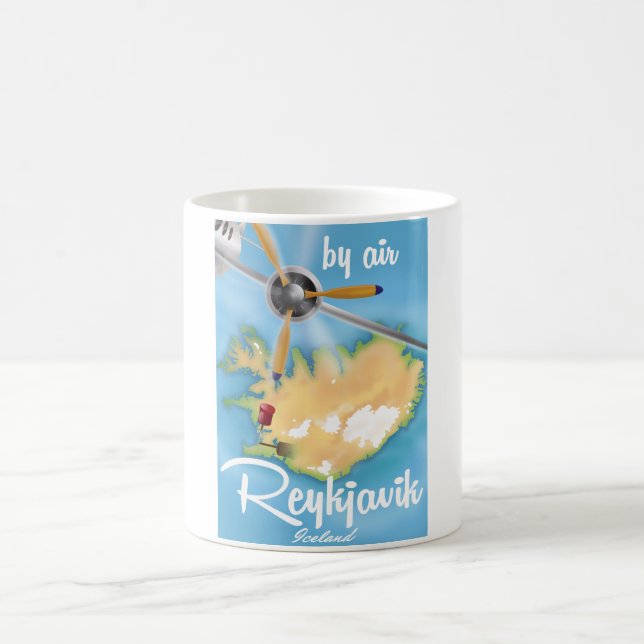 Reykjavik, Iceland holiday travel poster Coffee Mug (Center)