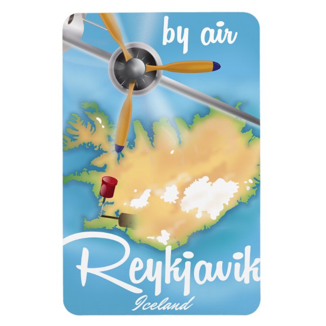 Reykjavik, Iceland holiday travel poster Magnet (Vertical)