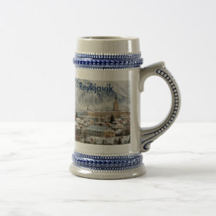 Reykjavik, Iceland in the winter. Beer Stein