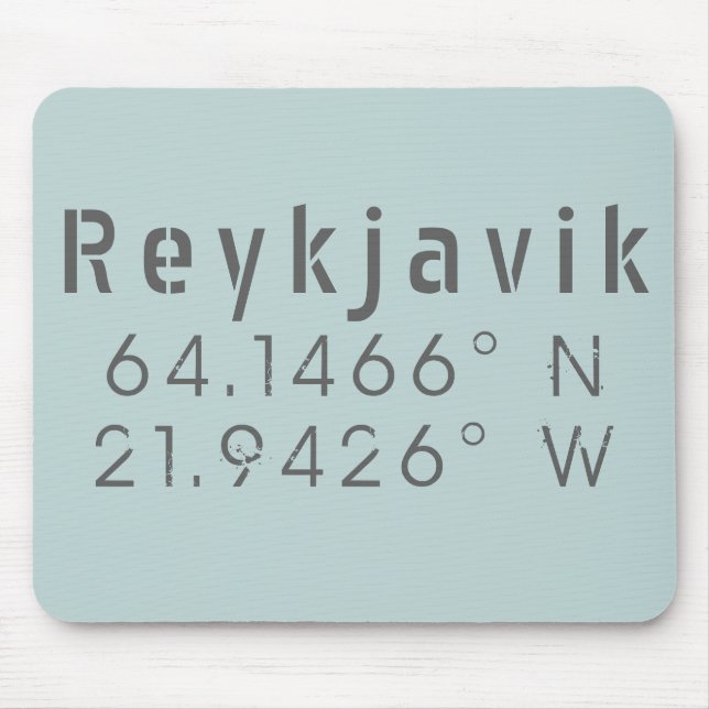 Reykjavik Iceland Latitude Longitude Mouse Pad (Front)