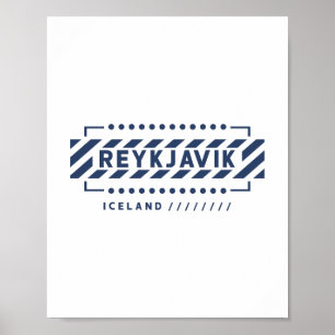 Reykjavik Iceland Modern Geometric Design Poster