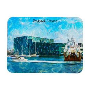 Reykjavik Iceland Oil Paint Magnet