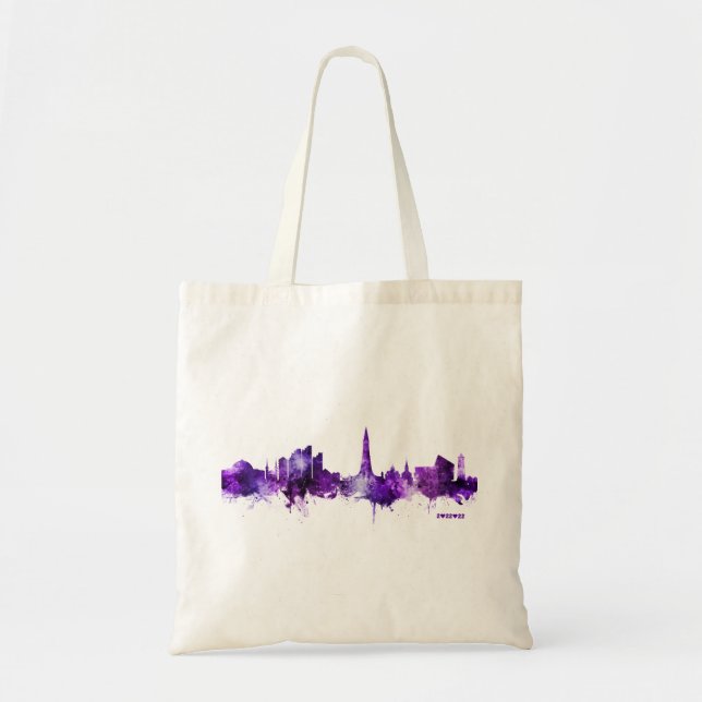 Reykjavik Iceland Skyline Purple 2.22.22 Date Tote Bag (Front)