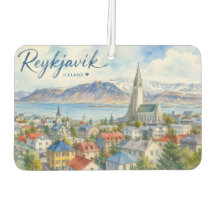 Reykjavik Iceland souvenir watercolor