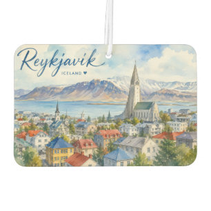 Reykjavik Iceland souvenir watercolor Air Freshener