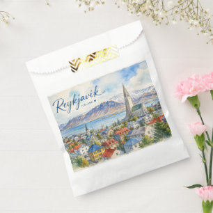 Reykjavik Iceland souvenir watercolor Favour Bag