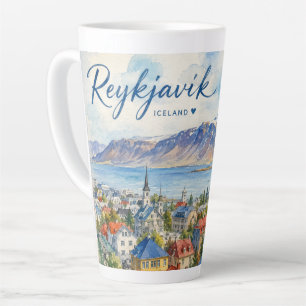Reykjavik Iceland souvenir watercolor  Latte Mug