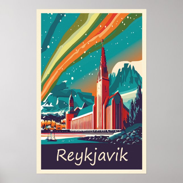 Reykjavik, Iceland, Travel poster (Front)