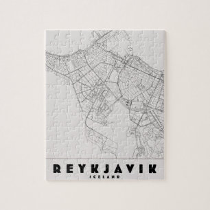 Reykjavik Iceland Vintage Travel Map Jigsaw Puzzle