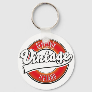 Reykjavík Iceland vitnage logo Keychain