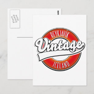 Reykjavík Iceland vitnage logo Postcard