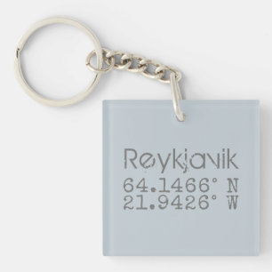 Reykjavik Latitude Longitude Keychain