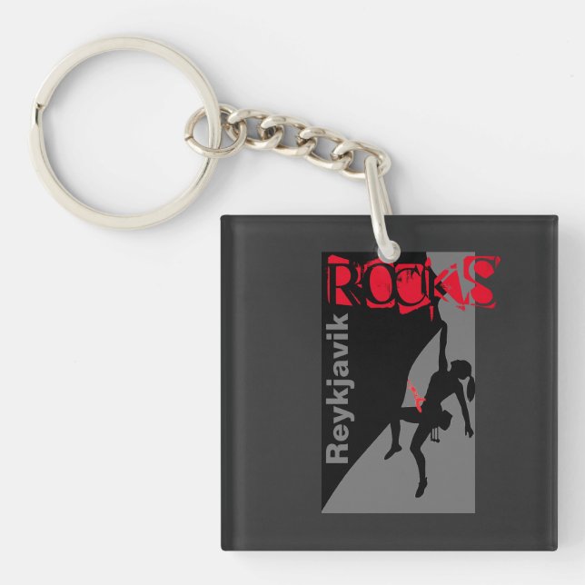 Reykjavik Rocks Keychain (Front)