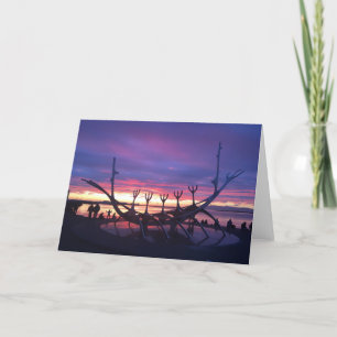 reykjavik sunset greeting card #3