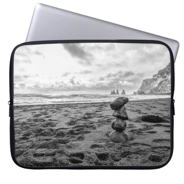 Reynisfjara Beach Cairn Laptop Sleeve (Front)