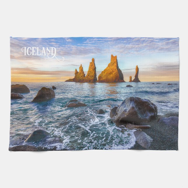 Reynisfjara Beach, Iceland Kitchen Towel (Horizontal)