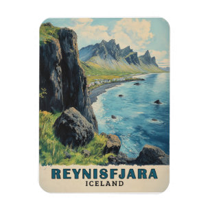 Reynisfjara Beach Iceland Vintage Travel Magnet
