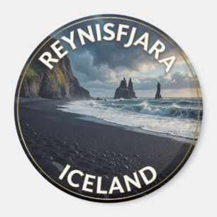 Reynisfjara Black Beach Iceland Sea Stacks Magnet
