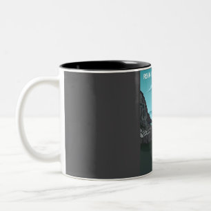 Reynisfjara Black Sand Beach Travel Poster  Two-Tone Coffee Mug