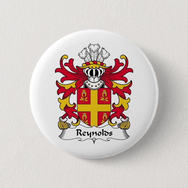 Reynolds Family Crest 2 Inch Round Button (Front)