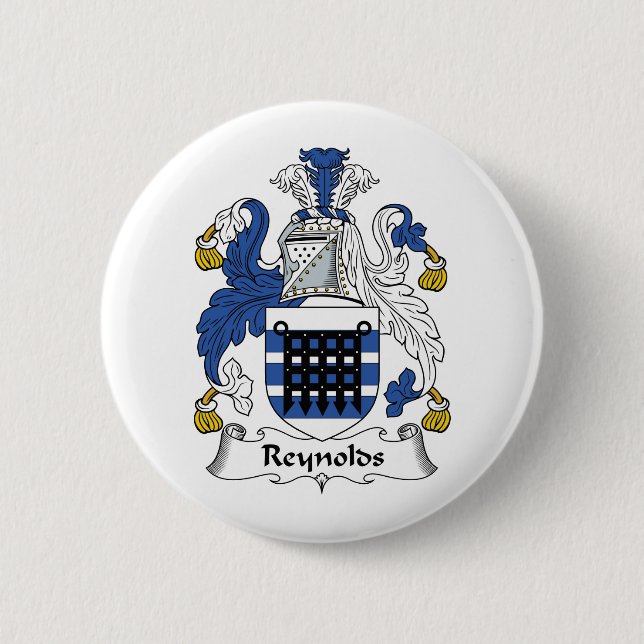 Reynolds Family Crest 2 Inch Round Button (Front)