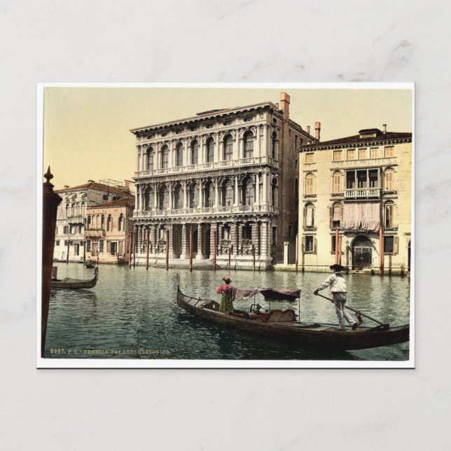 Rezzonico Palace, Venice, Italy classic Photochrom Postcard (Front)