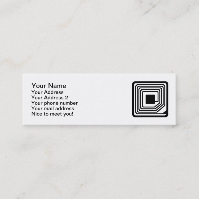 RFID Microchip Mini Business Card (Front)
