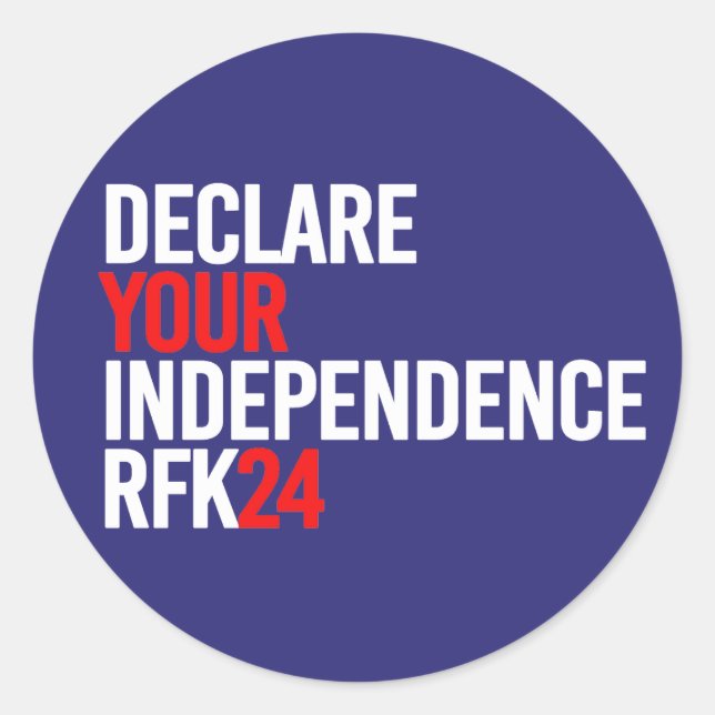 RFK 24 - Declare your independence Classic Round Sticker (Front)