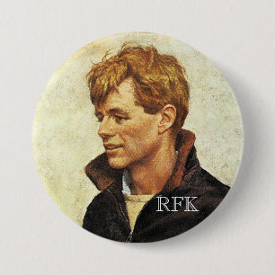 RFK in JFK's jacket 3 Inch Round Button