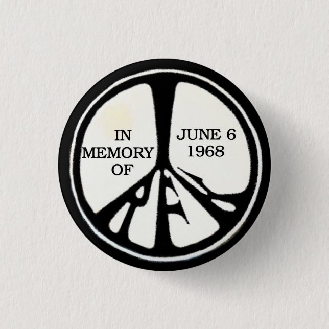 RFK Memorial Peace Pinback 1 Inch Round Button (Front)