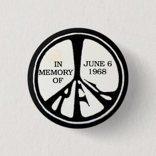 RFK Memorial Peace Pinback 1 Inch Round Button