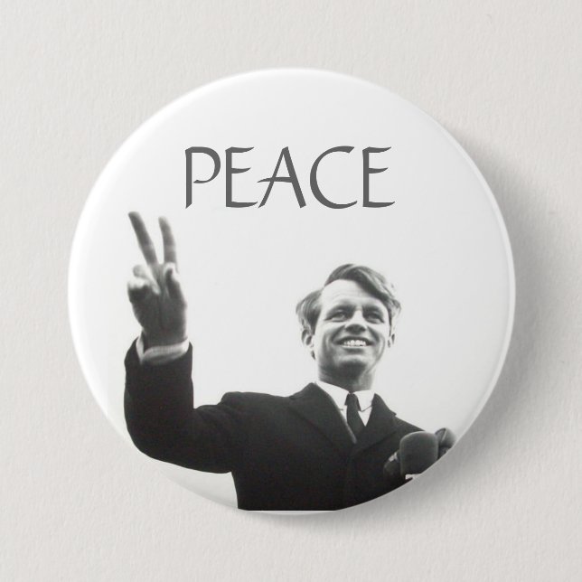 RFK PEACE 3 INCH ROUND BUTTON (Front)