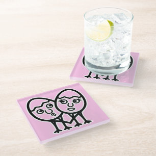 RG RA Egg Art Glass Coaster