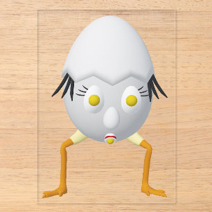 RG & RA Quirky Egg Character Cute Design Acrylic Invitations