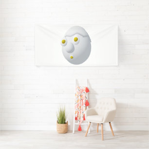 RG & RA Quirky Egg Character Cute Design Banner