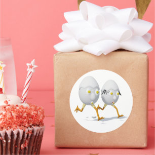 RG & RA Quirky Egg Character Cute Design Classic Round Sticker