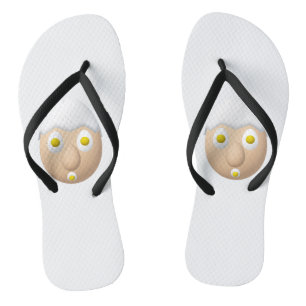 RG & RA Quirky Egg Character Cute Design Flip Flops