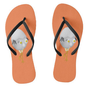 RG & RA Quirky Egg Character Cute Design Flip Flops