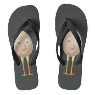 RG & RA Quirky Egg Character Cute Design Flip Flops