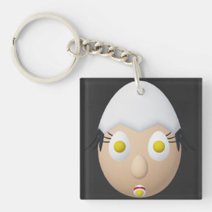 RG & RA Quirky Egg Character Cute Design Keychain