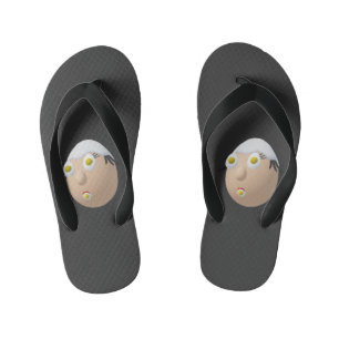 RG & RA Quirky Egg Character Cute Design Kid's Flip Flops