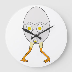 RG & RA Quirky Egg Character Cute Design Large Clock