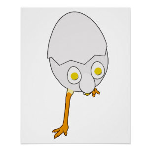 RG & RA Quirky Egg Character Cute Design Poster
