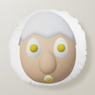 RG & RA Quirky Egg Character Cute Design Round Pillow