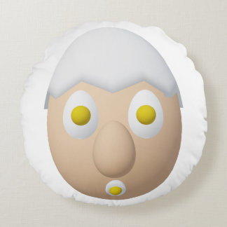 RG & RA Quirky Egg Character Cute Design Round Pillow