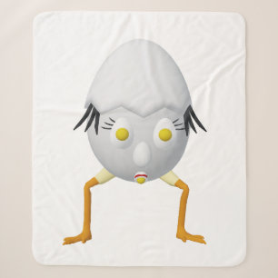 RG & RA Quirky Egg Character Cute Design Sherpa Blanket