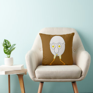 RG & RA Quirky Egg Character Cute Design Throw Pillow