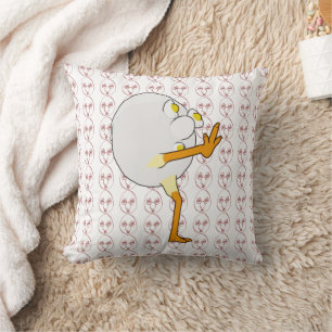 RG & RA Quirky Egg Character Cute Design Throw Pillow