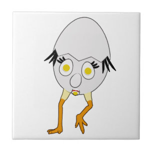 RG & RA Quirky Egg Character Cute Design Tile